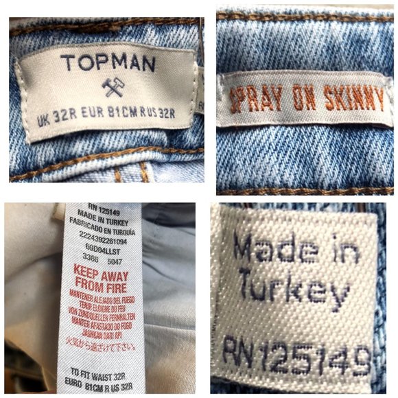 Topman x Hermès Spray On Skinny Bleach Wash Jeans - Picture 8 of 8